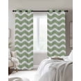 thumbnail image 3 of Sage Green Blackout Curtains, Light Blocking Print Window Curtains, Modern Abstract Waves Water Ripple Striped Thermal Insulated Window Drapes for Living Room Kitchen Cafe 2 Panels, 84"W x 63"L, 3 of 9