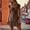 Brown, variant on KANG Fashion Women's Summer Floral Print Sleeveless Smocked High Neck Tie Waist Layered Hem Casual Flowy Dress Light Blue S
