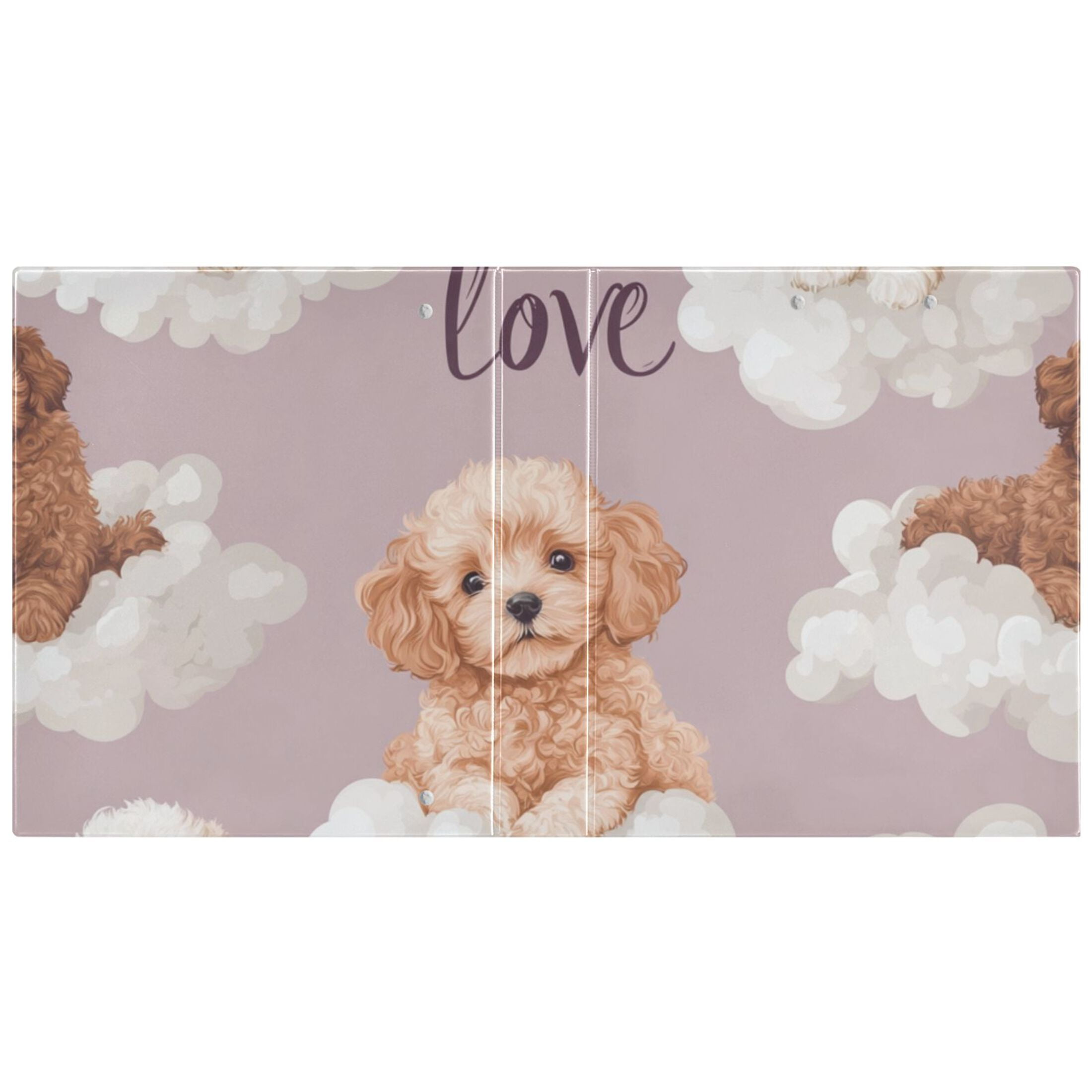 Lovely Puppy Dogs 3 Ring Binders 1.5 inch Hardcover File Folders with Interior Pockets A4 Size Organizer for School Office Hospital