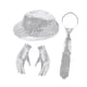 thumbnail image 4 of Sombrero de vaquero disco con guantes, tocado brillante, disfraz, lentejuelas, sombrero fedora para Estilo B, 4 of 9