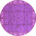 thumbnail image 1 of Ahgly Company Indoor Round Oriental Purple Traditional Area Rugs, 5' Round, 1 of 4