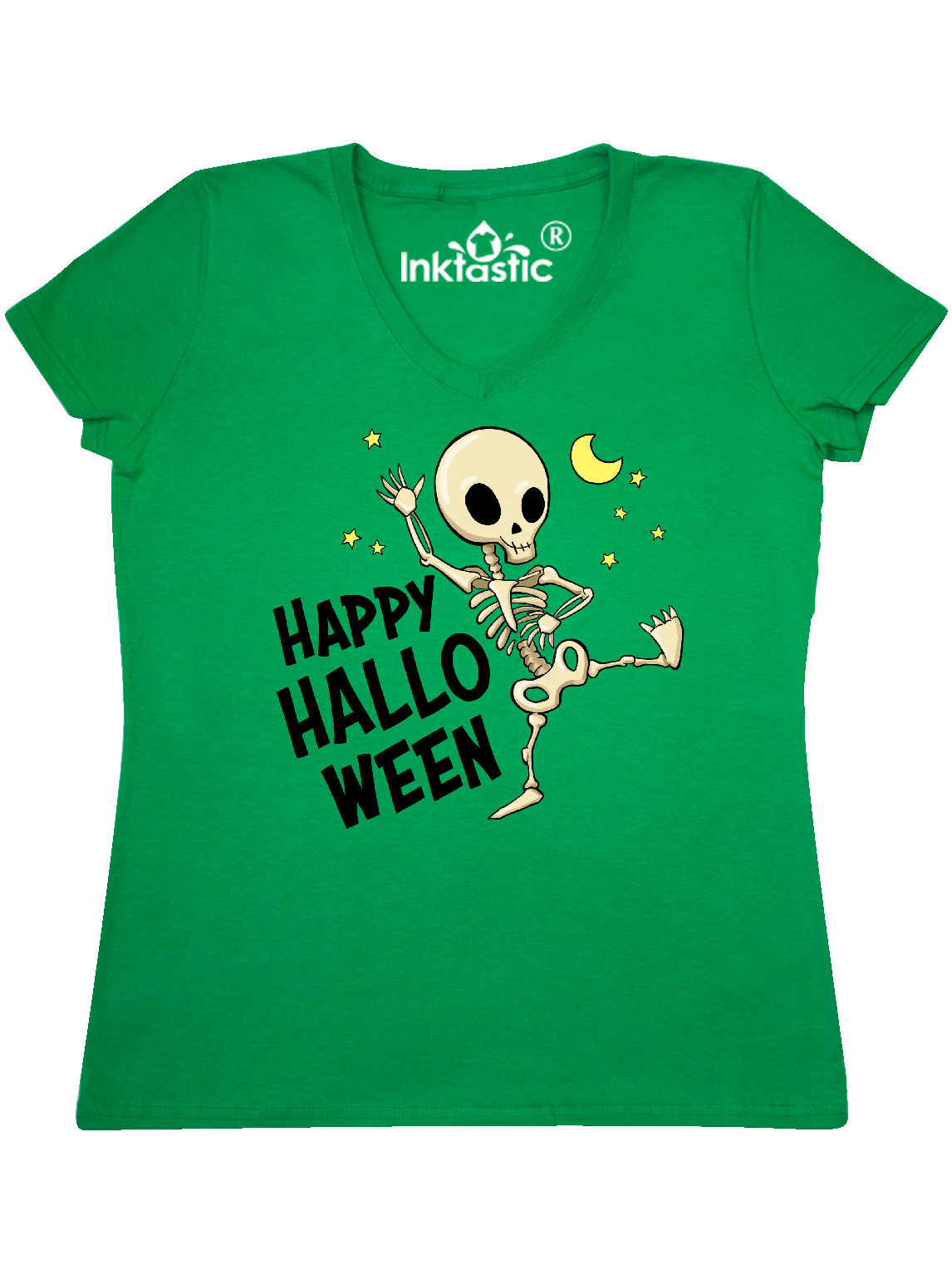 Dancing Skeleton Women's V-Neck T-Shirt 