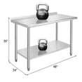 thumbnail image 2 of Yeshouse Mesa de acero inoxidable para preparación y trabajo con protector contra salpicaduras, mesa de cocina resistente con estante inferior ajustable y patas para restaurantes, hogares y hoteles, 2 of 7