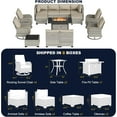 thumbnail image 2 of 16-Piece Outdoor Patio Furniture Set with Rocking Swivel Chair, Wicker Rattan Sectional Sofa Conversation Set with 55,000 BTU Fire Pit Table with Ottomans, Backyard Furniture,Beige, 2 of 8