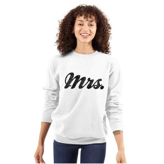 Mrs. Bride Bachelorette Honeymoon Women Crewneck Sweatshirt Brisco Brands S