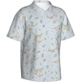 thumbnail image 7 of Cute Green Dinosaur Mens Hawaiian Shirt Short Sleeve Casual Button Up Tropical Summer Beach Shirt, 7 of 7