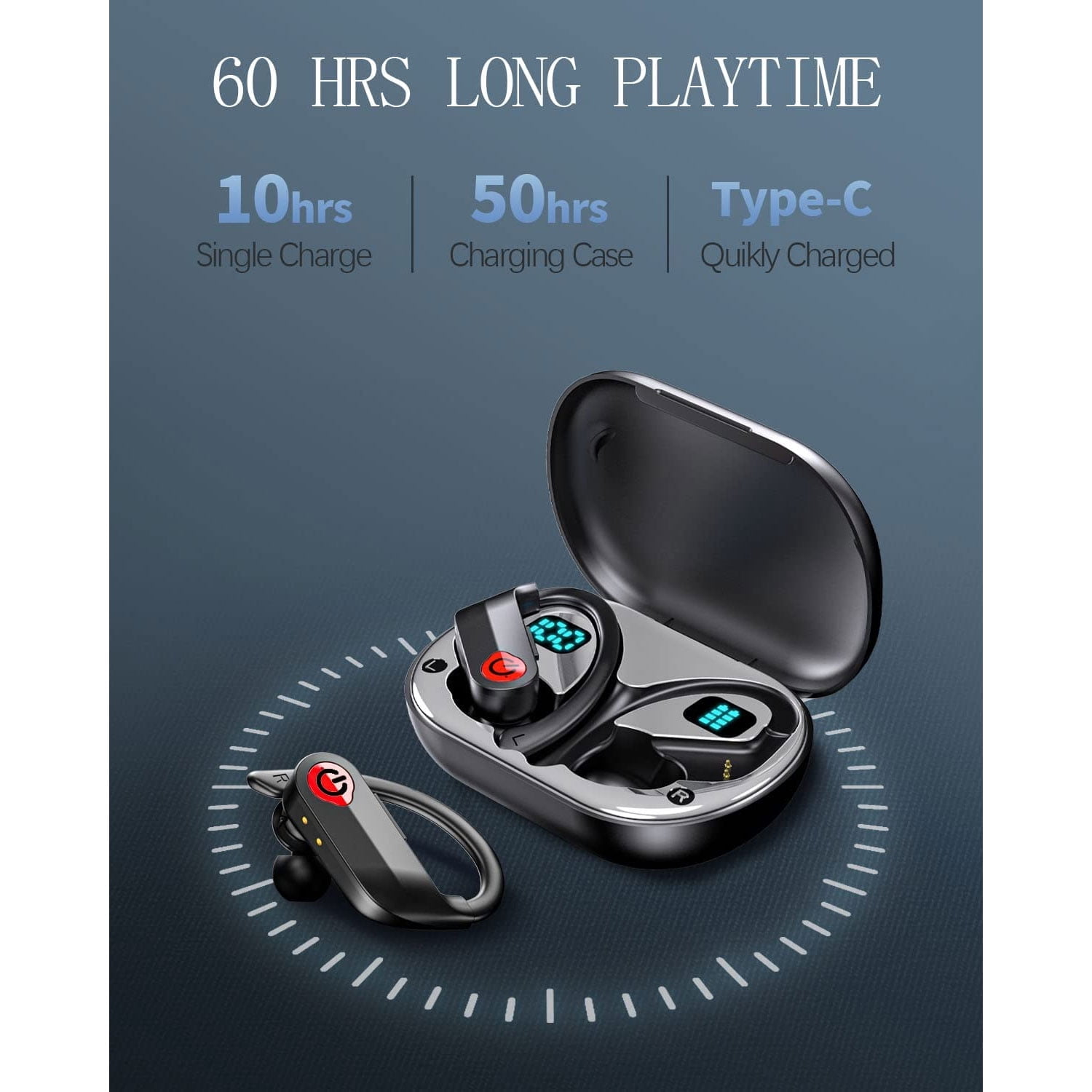 TWS Headphones Compatible With Google Pixel 5/6/7/8/9/10 - Wireless Earbuds Earphones Ear hook True Stereo
