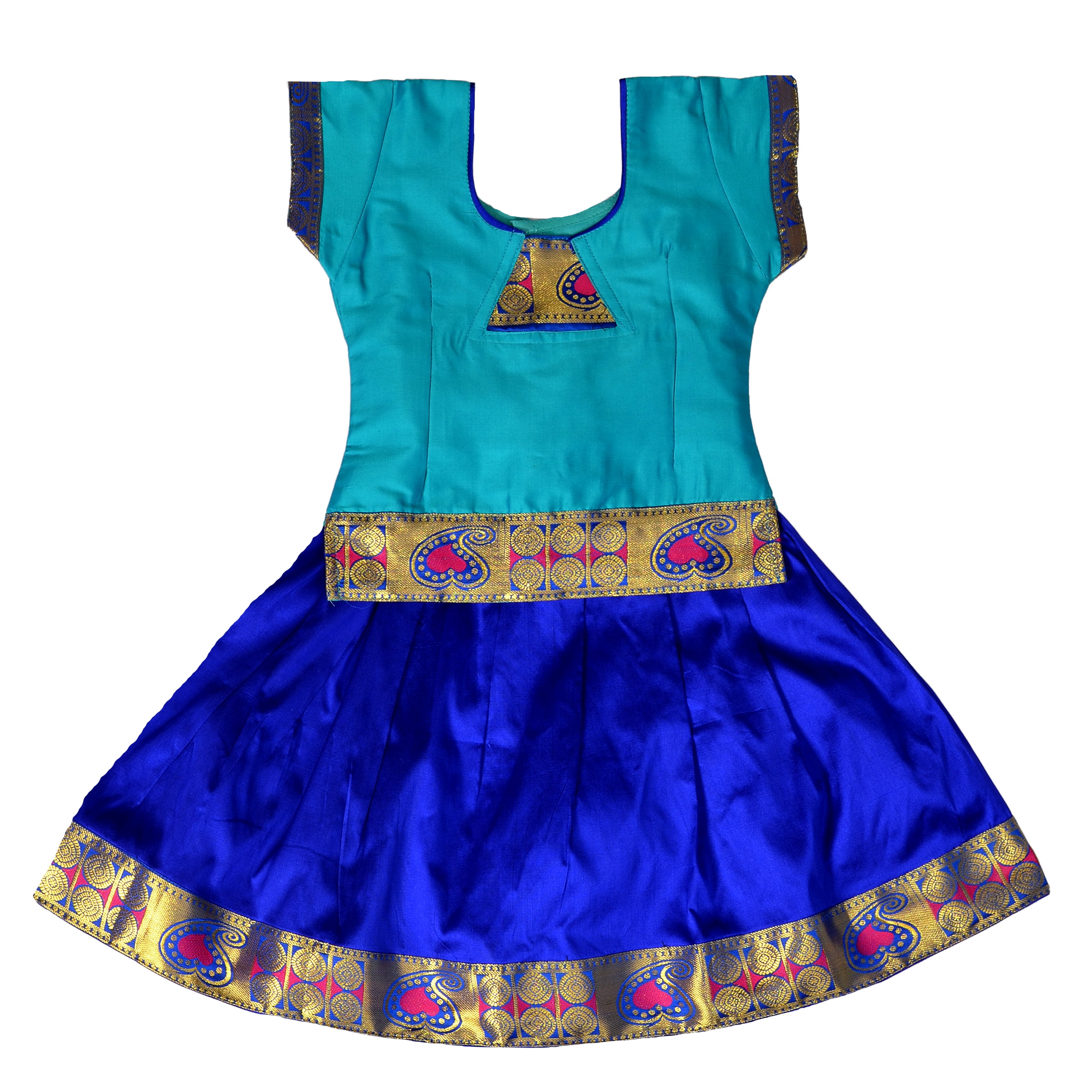 Chandrakala Girls South Indian Pattu Pavadai Lehenga - Art Silk Traditional Dress (KL116-P)
