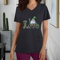 thumbnail image 2 of lcziwo 2025 Scrub Tops for Women St. Patrick's Day Stretchy Scrubs Summer Casual V Neck Shrits Holiday Short Sleeve Work Top with Pockets Black L Vacation Sales, 2 of 7