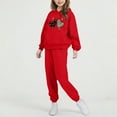 thumbnail image 6 of NAISIBABY Kids Girls Sets 2-Piece, Leopard Graphic Heart Long Sleeve Pullover Hoodie and Sweatpant Fall Causal Activewear Clothes Red 7T, 6 of 6