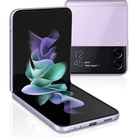 Samsung Galaxy Z Flip 3 5G F711U 128GB Lavender Unlocked Smartphone- Very (Refurbished: Good)