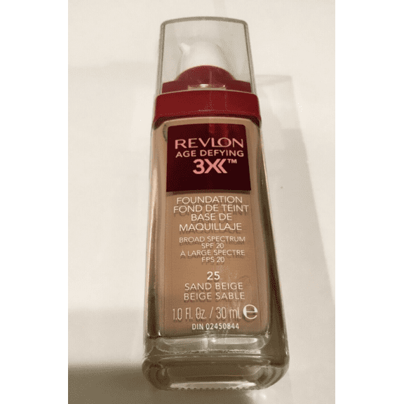 Revlon Liquid Foundation, Age Defying Makeup, 025 SAND BEIGE, 1 Fl Oz