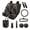 Black - Crow, variant on LedBack Eagle Print 13Pcs Car Interior Cover Set for Men Women Universal Car Front Rear Seat Covers with Steering Wheel Cover Safety Belt Pads Trash Bag Cup Coasters Keychain for Most Cars