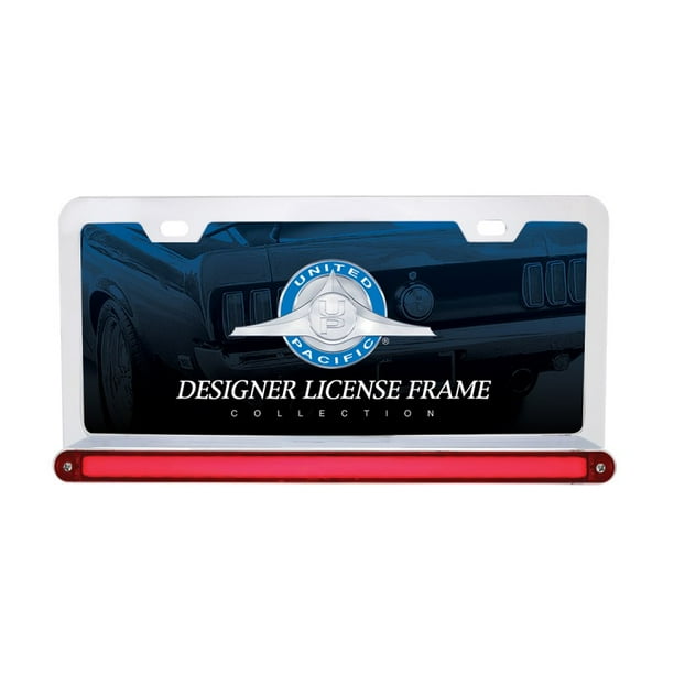 Chrome License Plate Frame with Third Brake Light or Backup Light GLO