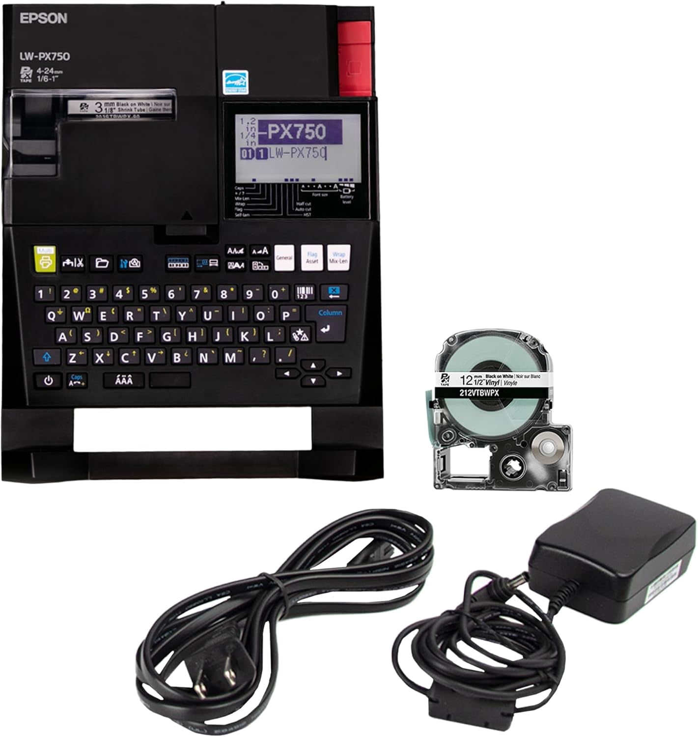 Epson LABELWORKS LW-PX750 Industrial Label Maker Kit with Accessories - Portable Printer, Multiple Tape Types
