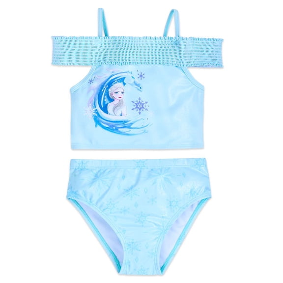 Disney Store Frozen Elsa 2 PC Swimsuit Girl Size 5/6