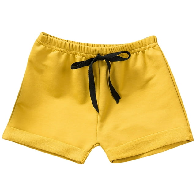 Odeerbi 6M-8Y Niños Niñas Verano Algodón Pantalones Cortos Deportivos Color Sólido Lindo Ocio Frenulum Pantalones Cortos