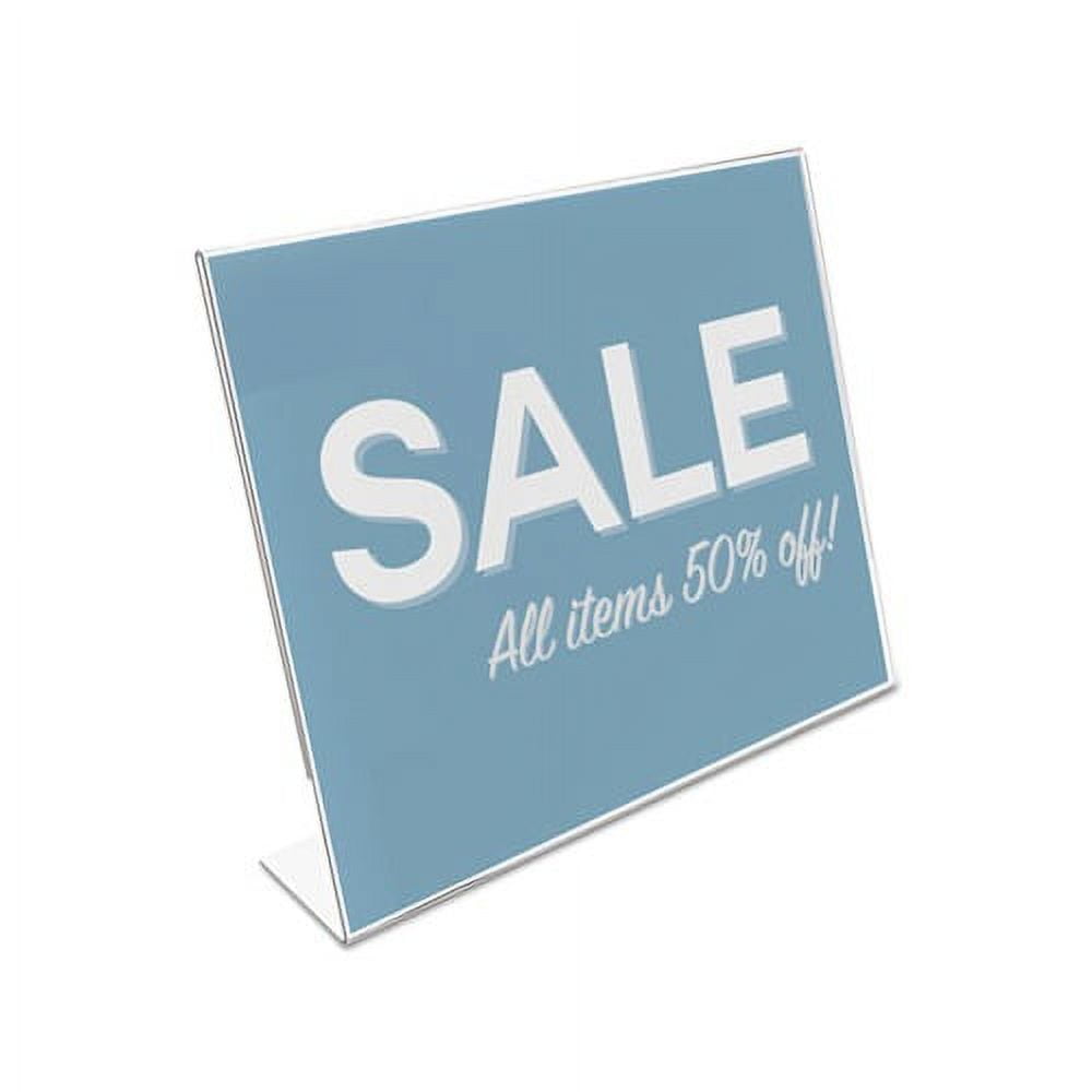 Deflecto Angled Table Top Sign Holder 2 38 D x 1 916 W x12 H Clear