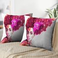 thumbnail image 3 of LALILO Throw Pillow Covers Watercolor Beauty African Woman Fashion Cushion Cover 18" x 18", 2 Pack, 3 of 6