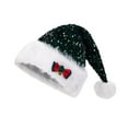 thumbnail image 5 of yuksok Christmas Hat Costume Accessories Soft Headwear Funny Sequin Santa Claus Hat Green, 5 of 9