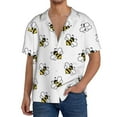 thumbnail image 3 of Xecao offers the Bee for Men's Casual Short-sleeved Shirt, a button-up collared shirt with a pocket, perfect for beach vacations and yacht travel in the X-Large size., 3 of 7