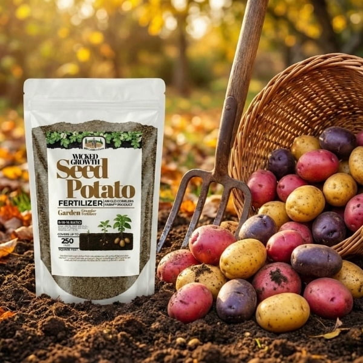 Old Cobblers Farm™ Wicked Growth Seed Potato Fertilizer-Strengthens Roots, Boosts Yields, and Supports Healthy Potato Growth with Eco-Friendly, Slow-Release Nutrients. (5/10/15/20 lbs) (20lbs)