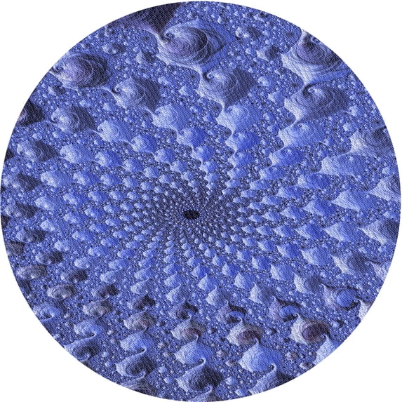 Ahgly Company Indoor Round Patterned Sky Blue Dress Blue Area Rugs, 4' Round