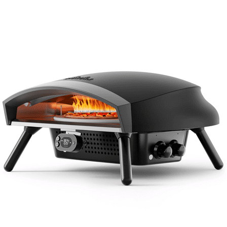 Big Horn Outdoors 16'' Gas Pizza Oven with App Connectivity - Professional Pizza Maker with Auto-Rotating Stone & Digital Thermometer