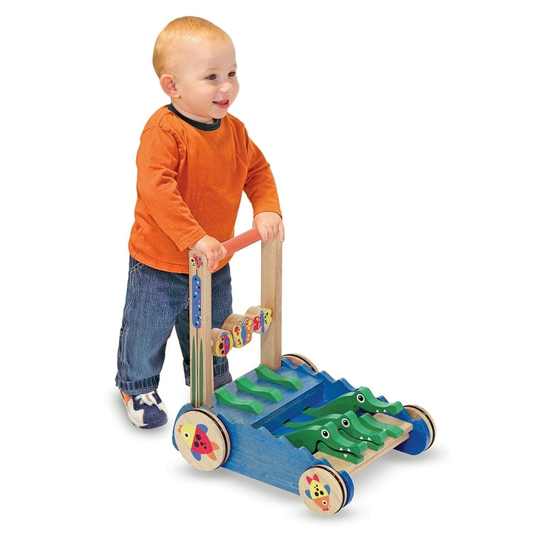 Melissa Doug Deluxe Chomp and Clack Alligator Wooden Push Toy and Activity Walker for Toddlers Walmart