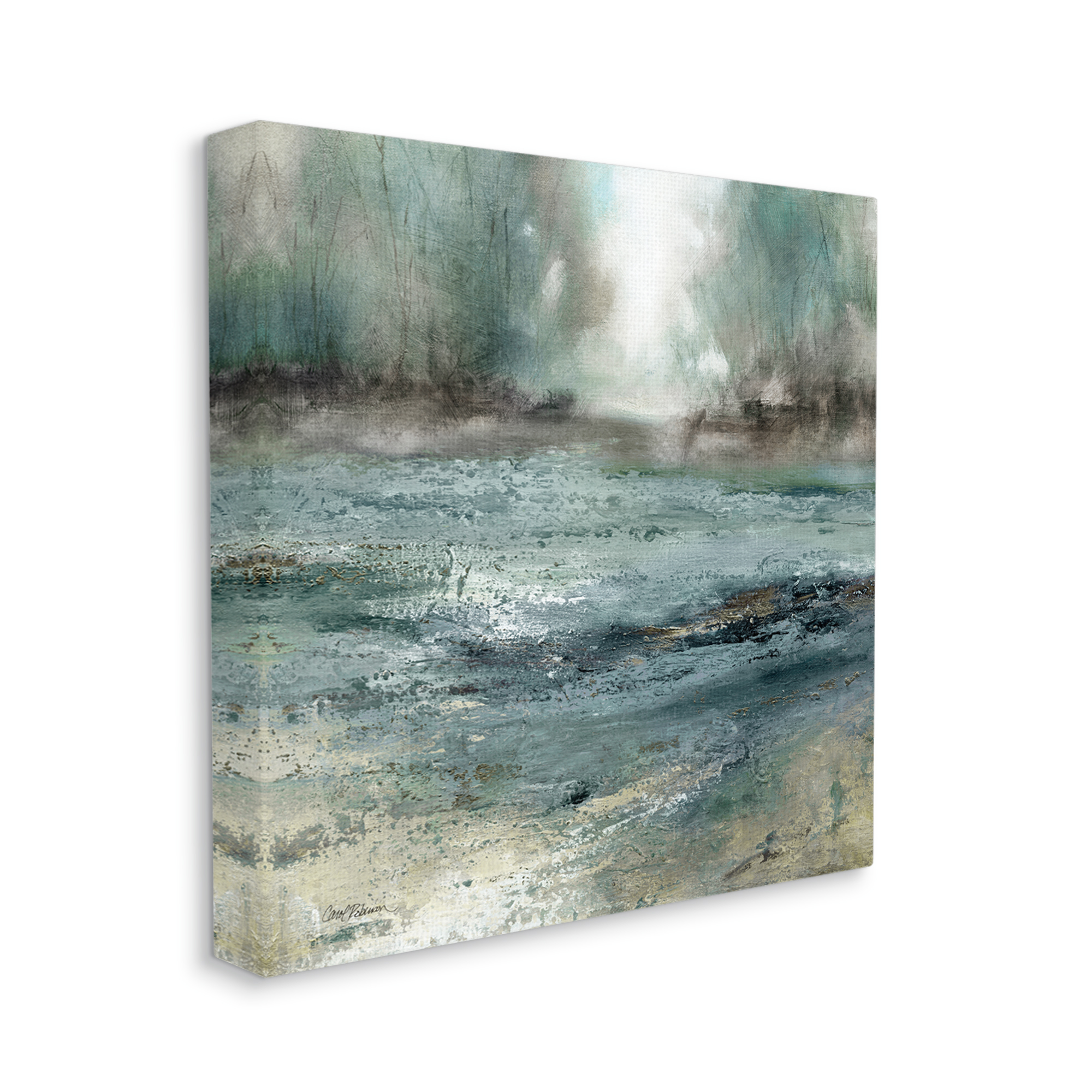 Stupell Industries Soothing Pond Nature Painting Abstract Blurred Trees Painting Gallery Wrapped Canvas Print Wall Art, Design by Carol Robinson