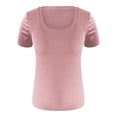 thumbnail image 4 of T Shirts For Women Womens Tops Short Sleeve Scoop Neck Ribbed Knit Fitted Casual Tops Tee Summer Slim Basic Shirts, 4 of 4