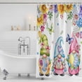 thumbnail image 3 of Spring Easter Shower Curtain, Waterproof Shower Curtains for Bathroom, Watercolor Eggs Gnomes Floral Butterflies Plants Washable Fabric Bathtub Curtain Set Bath Decor with 12 Hooks Extra Long 72"x96", 3 of 8