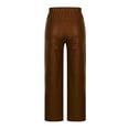 thumbnail image 7 of Lenpel Women's PU Leather Pants Loose Elastic High Waisted Straight Leg Pants Streetwear Casual Trousers with Pockets(Brown,X-Large), 7 of 7