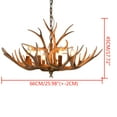 thumbnail image 4 of Aiqidi 6 Lights Antler Chandelier Vintage Resin Deer Horn Pendant Light Retro Country Style Ceiling Lamp Home Lighting Fixtures, 4 of 12