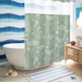 thumbnail image 6 of No Hook Shower Curtain, Sage Green Butterfly Botanical Shower Curtains for Bathroom with See Through Top Window, Summer Plants Line Art Waterproof & Washable Bath Curtain Stall 48"x72", 6 of 9