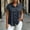 Dark Gray, variant on Denim Button Down Shirt for Women Point Collar Cap Sleeve Loose Fit Casual
