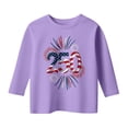 thumbnail image 4 of WAYUTE Girls Patriotic 4th Of July Graphic Tee Three Quarter Sleeve Shirts for Kids Youth Comfort Fit Summer Daily Wear, 4 of 5