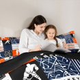 thumbnail image 5 of Homewish Ice Hockey Club Queen Comforter Set for Kids, Blue Orange Stripes Lines Bedding Sets, Modern Sports Athlete Reversible Bedding Comforter Set, Luxury Bedroom Decor, 3-Piece, 5 of 8