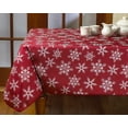 thumbnail image 2 of Decorative Christmas Snowflakes Design Red Tablecloths - 60" X 102", 2 of 3