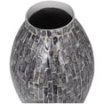 thumbnail image 4 of DecMode 15" Handmade Mosaic Inspired Gray Mother of Pearl Vase, 4 of 11
