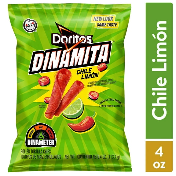 Doritos Dinamita Chile Limon Flavored Tortilla Snack Chips, 4 oz Bag, Single Pack