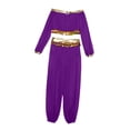 thumbnail image 3 of inhzoy Kids Girls 2-Piece Belly Dance Sequin Tassels Top & Pants Carnival Performance Outfit Purple 8, 3 of 6
