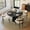 Glossy Black & Black, variant on POVISON 47"Modern Round White Dining Table for 4, Matte Sintered Stone Tabletop, Solid Black Carbon Steel Base