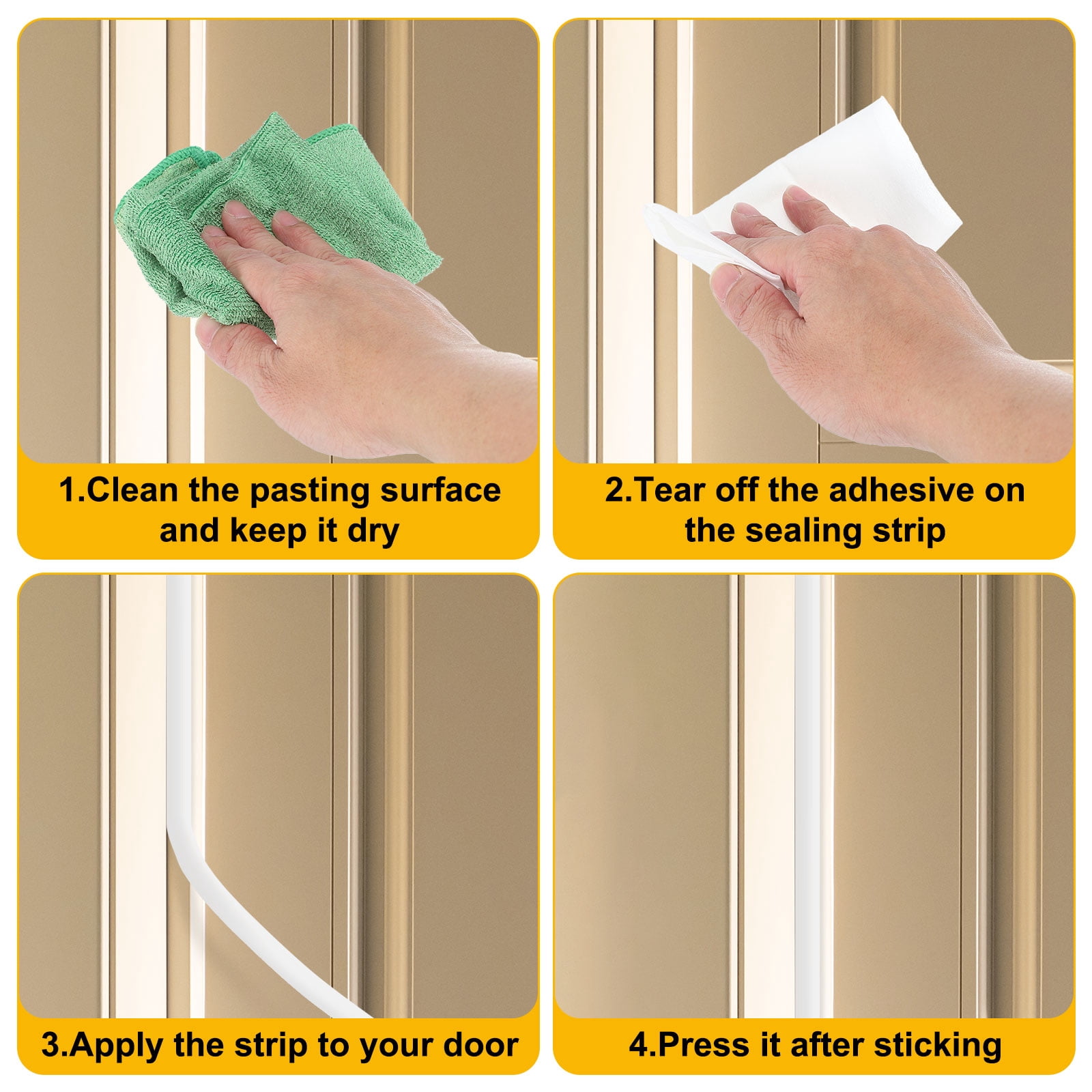 Uxcell 20 ft Silicone Weather Stripping Door Seal Strip, , 0.55" x 0.47", White