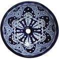 thumbnail image 2 of Blue Round Ceramic Talavera Vessel Sink, 2 of 3