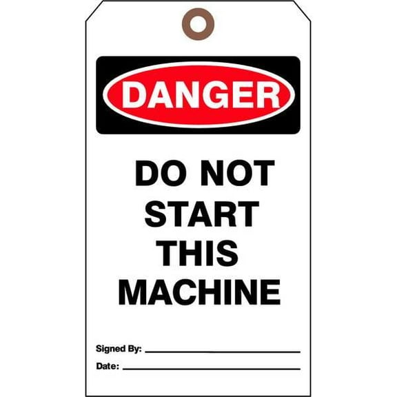 See All Industries Danger Tag,7 in H,4 in W,Cardstock,PK25 DTUF-G37