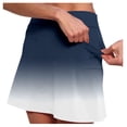 thumbnail image 2 of Women 2 In 1 Running Shorts 2 In 1 High Waisted Compression Liner Shorts Lightweight Comfy Breathable Athletic Workout Skirts Shorts with Liner Pockets,Dark Blue,L, 2 of 6