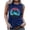 Navy, variant on Women's Casual Vacation Blouse Sleeveless Round Neck Palm Print Pullover Top, Dark Gray S