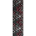thumbnail image 2 of Handcraft Rugs-Lava Red/Grey/Silver/Black/Abstract Area Rug Modern Contemporary Zigzag/Wave Design, 2 of 9