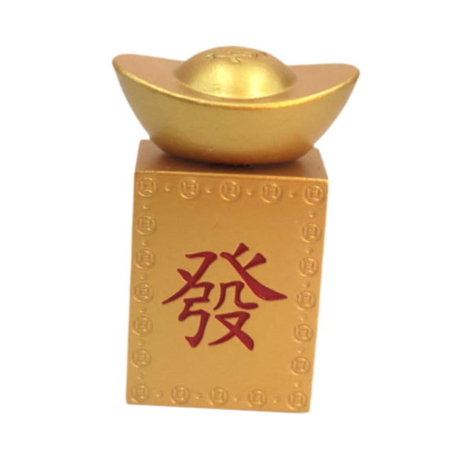 Estatua de Lingote de Dinero Chino, Figurita Giratoria, Colección Artesanal, Adorno Feng Shui, Decoración para Fiesta de Cumpleaños, Regalo de Encimer